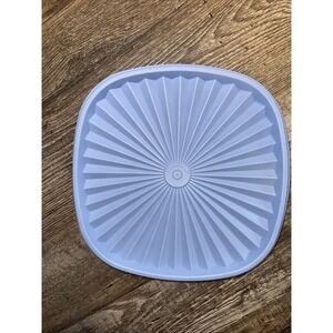 Vintage Tupperware Starburst Push Button Replacement Blue 8" Lid #837-3